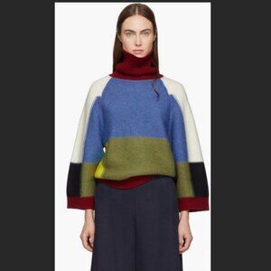 Colorblock crop wool sweater